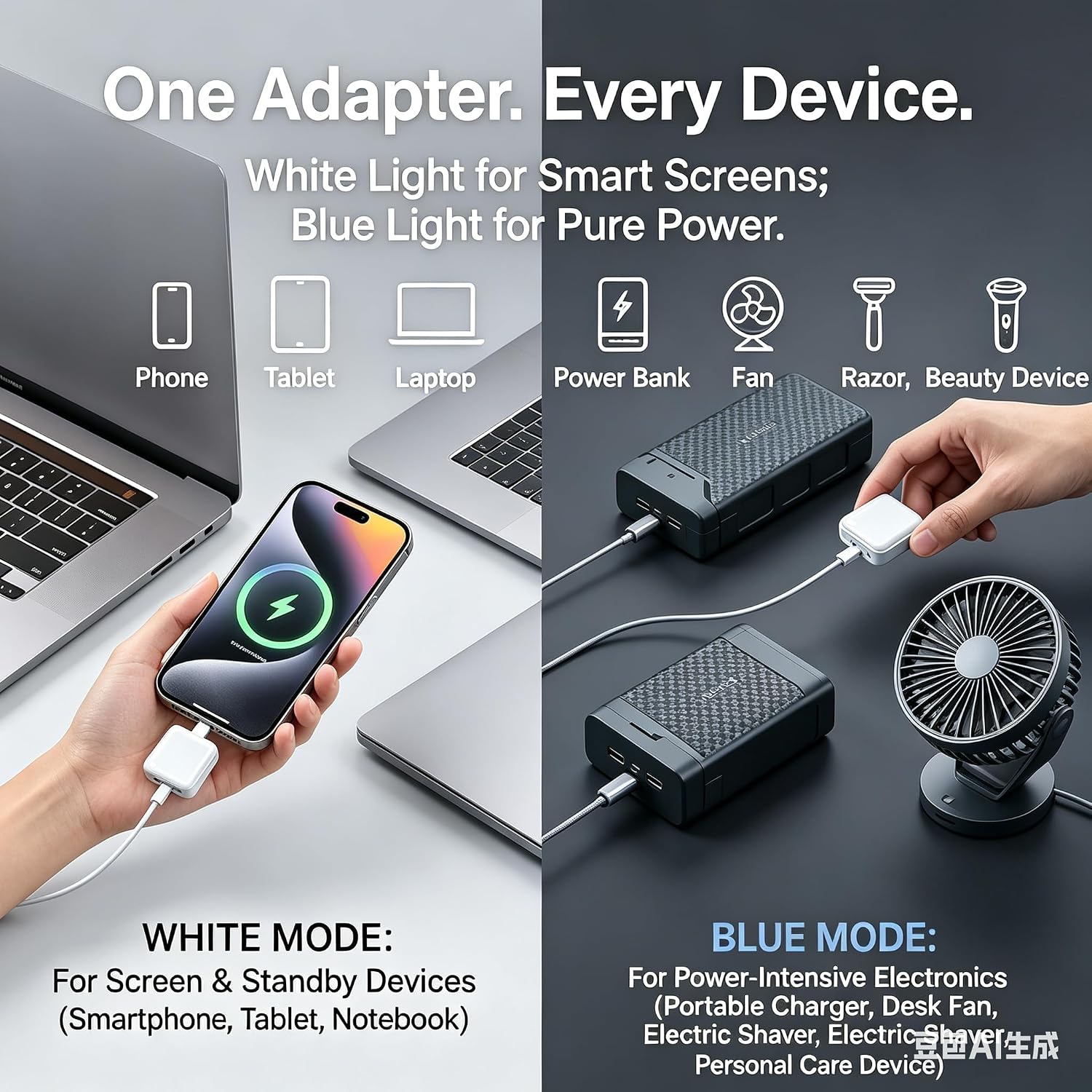 140W Smart Auto Stop Charging Adapter - USB-C Fast Charger with Physical Cut-Off and Automatic Power-Off Timer for Phones, Tablets, and All USB Devices, Preventing Overcharging and Extending Battery Life