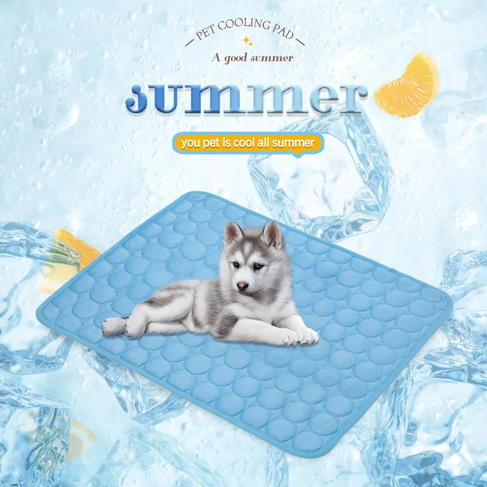 Pet Dog Cooling Mat, Foldable Self Cooling Pad, No Water or Refrigeration Required, Ice Silk Washable Sleeping Kennel Mat for Dog Cat Rabbit and Guinea Pig Cages, Large